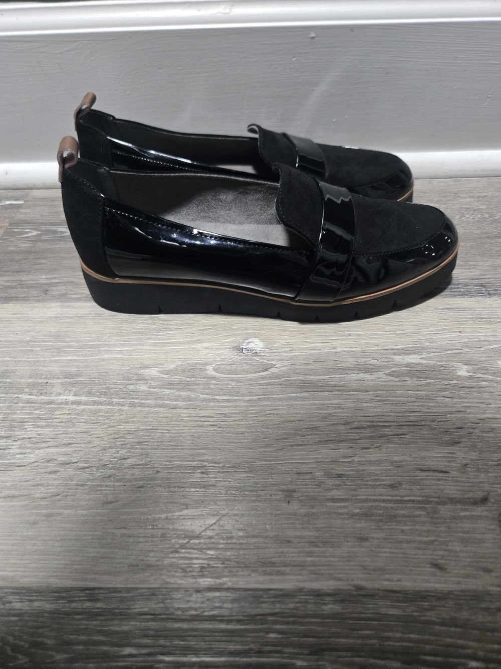 Dr. Scholl's Women's 7.5 Black Webster Slip-On Platform Loafers